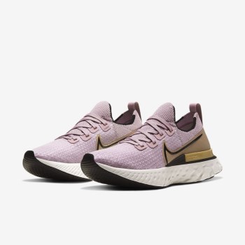 Nike React Infinity Run Flyknit - Női Futócipő - Lila/Metal Arany/Platina/Fekete